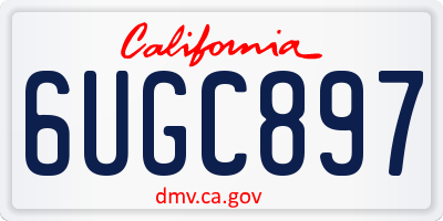 CA license plate 6UGC897