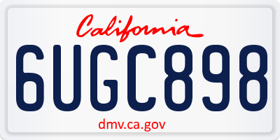 CA license plate 6UGC898