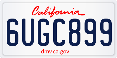 CA license plate 6UGC899