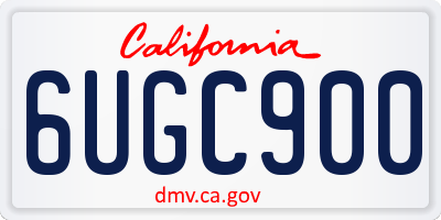 CA license plate 6UGC900