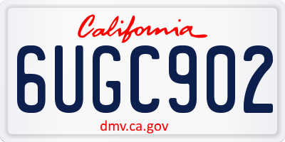 CA license plate 6UGC902