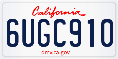 CA license plate 6UGC910