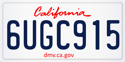 CA license plate 6UGC915