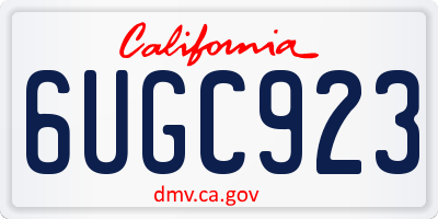 CA license plate 6UGC923