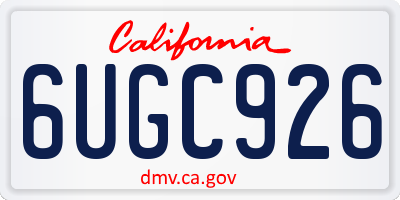 CA license plate 6UGC926