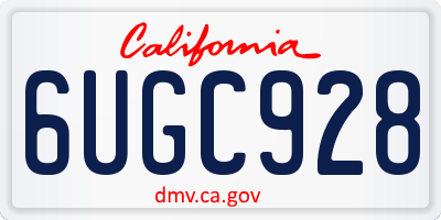 CA license plate 6UGC928