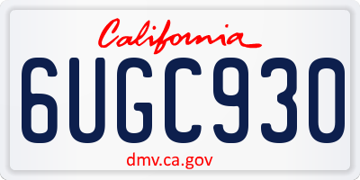CA license plate 6UGC930