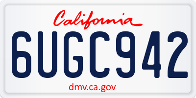 CA license plate 6UGC942