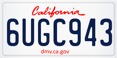 CA license plate 6UGC943