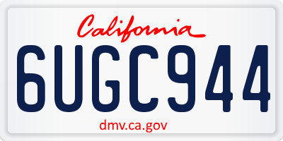 CA license plate 6UGC944