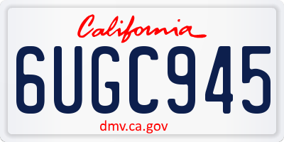 CA license plate 6UGC945