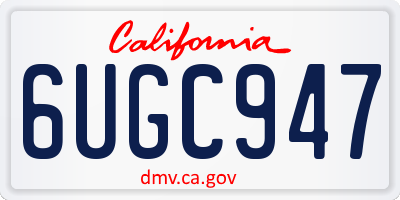 CA license plate 6UGC947