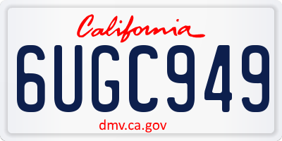 CA license plate 6UGC949
