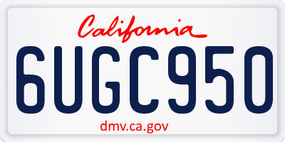 CA license plate 6UGC950
