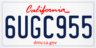 CA license plate 6UGC955