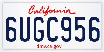 CA license plate 6UGC956