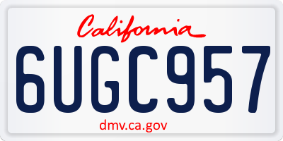 CA license plate 6UGC957