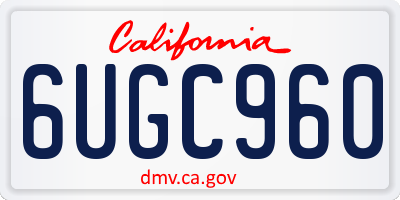 CA license plate 6UGC960
