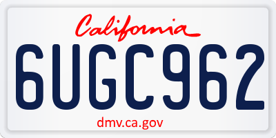 CA license plate 6UGC962