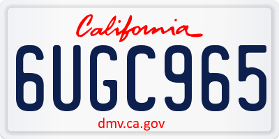 CA license plate 6UGC965