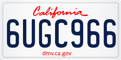 CA license plate 6UGC966