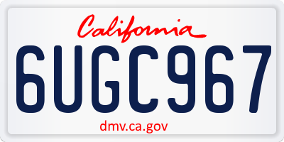 CA license plate 6UGC967