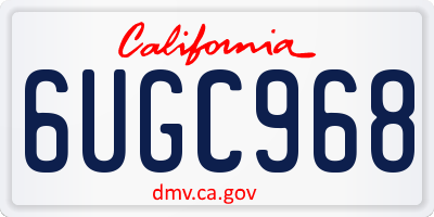 CA license plate 6UGC968