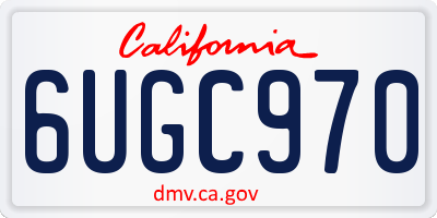 CA license plate 6UGC970