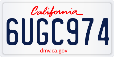 CA license plate 6UGC974