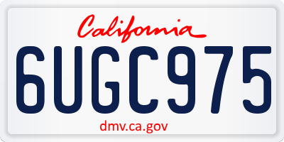 CA license plate 6UGC975