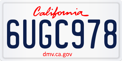CA license plate 6UGC978