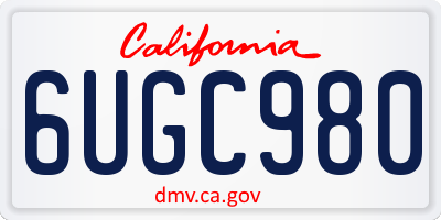 CA license plate 6UGC980