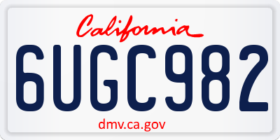 CA license plate 6UGC982