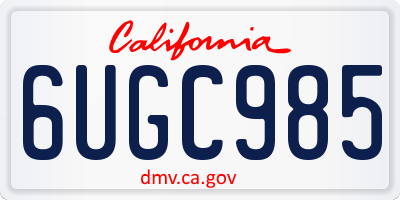 CA license plate 6UGC985