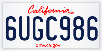CA license plate 6UGC986
