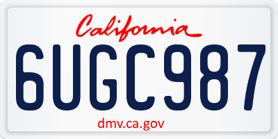 CA license plate 6UGC987