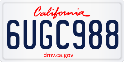 CA license plate 6UGC988