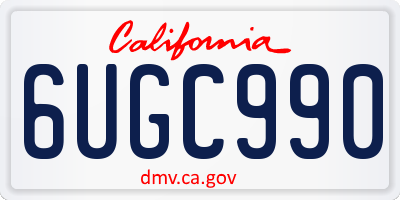 CA license plate 6UGC990