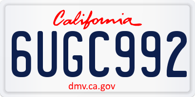 CA license plate 6UGC992