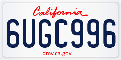 CA license plate 6UGC996