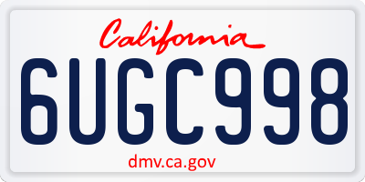 CA license plate 6UGC998