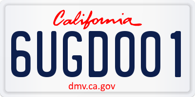 CA license plate 6UGD001