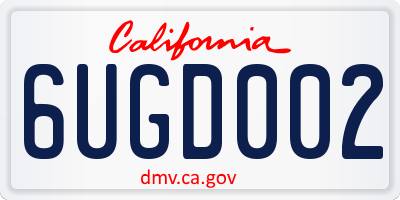 CA license plate 6UGD002