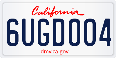 CA license plate 6UGD004