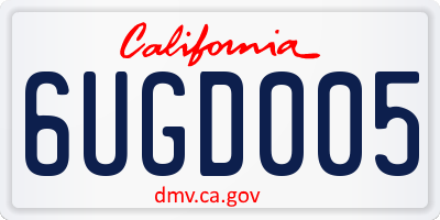 CA license plate 6UGD005
