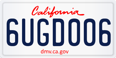CA license plate 6UGD006