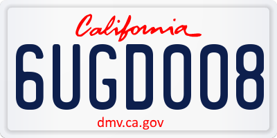 CA license plate 6UGD008