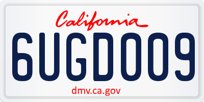 CA license plate 6UGD009