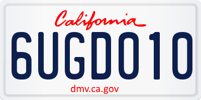 CA license plate 6UGD010