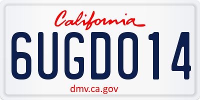 CA license plate 6UGD014